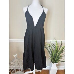NWT Figwood Banyon Tree 4-Bareback Ruffle Dress Black Sleeveless Gauzy One Size